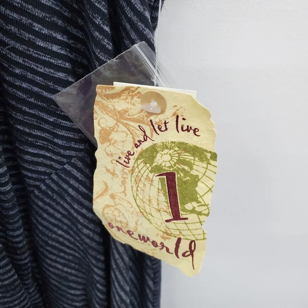 NWT OneWorld Scarf Neck Knit Top Womens 1X Gray Black‎ Paisley Short Sleeve - Picture 10 of 15